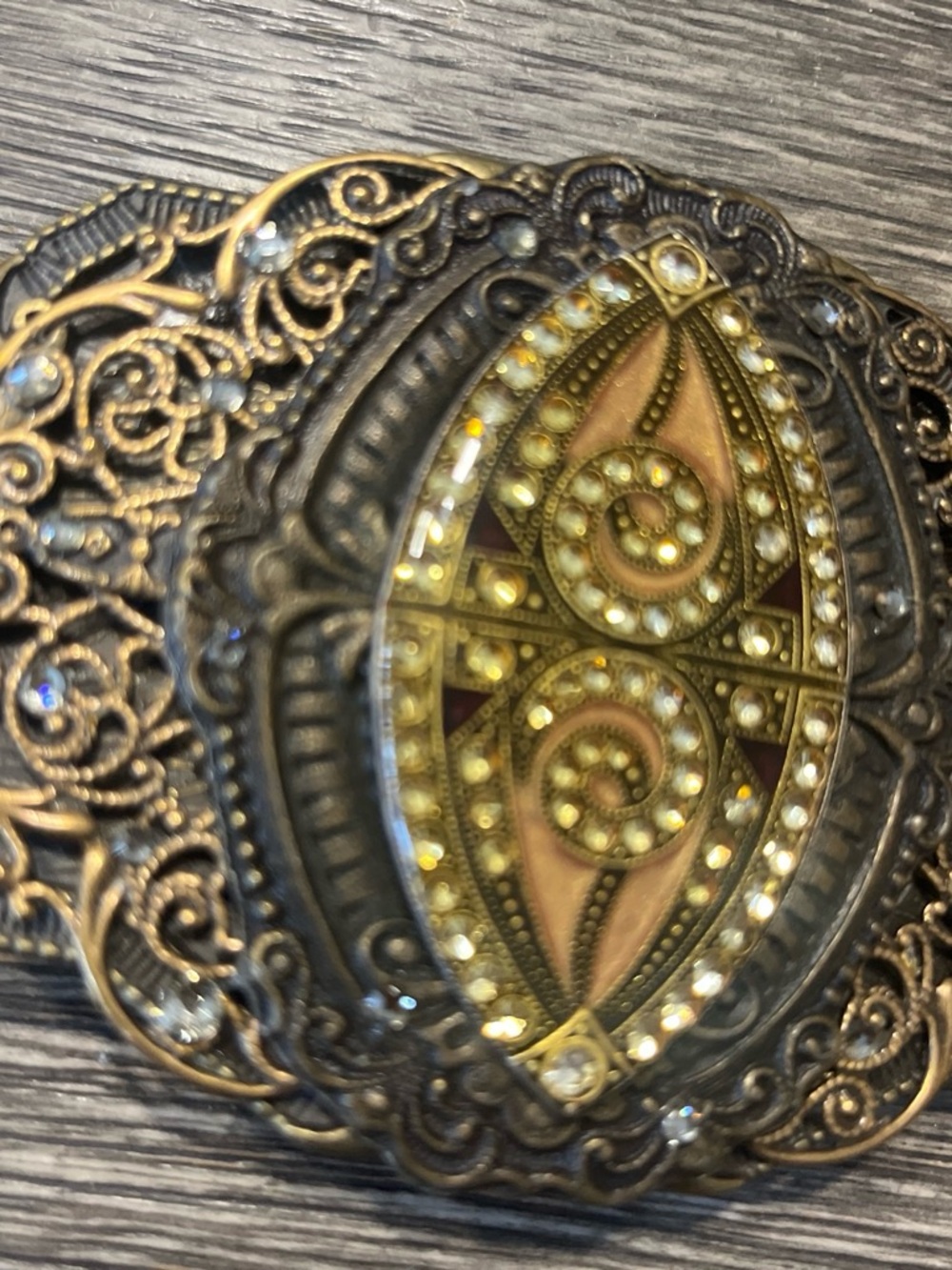 Vintage Gold and Bronze Filigree Belt Buckle - Still...Vintage brand